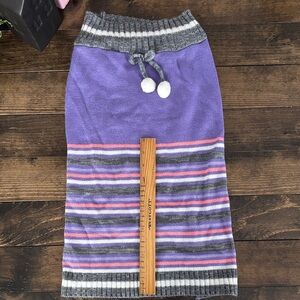 Chic Purple and Gray Striped Dog Sweater